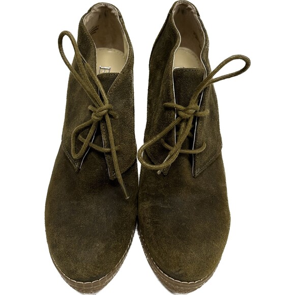Enzo Angiolini Flory women size 7M suede green leather lace up booties - Picture 2 of 12